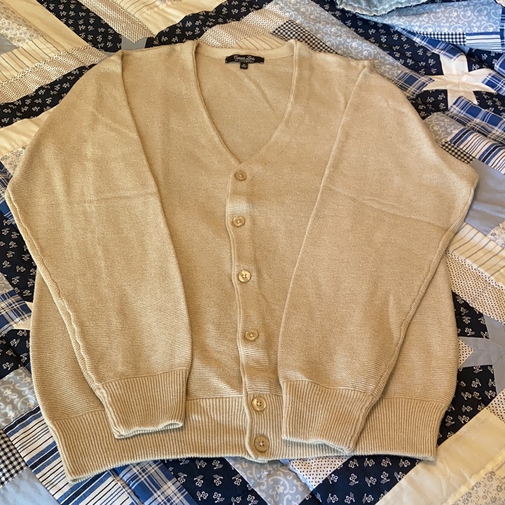 Men’s Beige cotton/polyester Sweater - size Medium